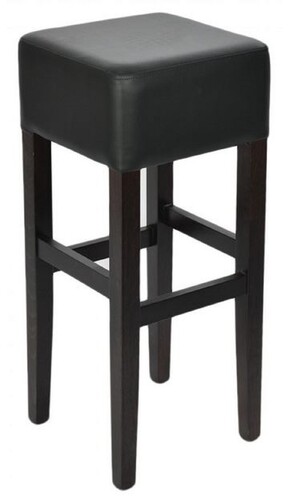 Casa Padrino Landhausstil Barhocker Schwarz H. 80 cm - Gepolsteter Massivholz Barstuhl