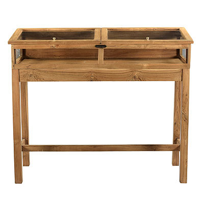 Casa Padrino Ladenvitrine Schaukasten Glasvitrine aus Holz 110 x 40,5 x H94 cm - M�bel Shopeinrichtung Ladeneinrichtung