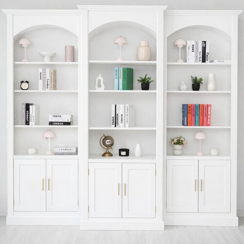 Casa Padrino Landhausstil B�cherschrank 3er Set Wei� - Landhausstil M�bel