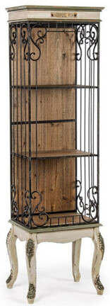 Casa Padrino Barock B�cherschrank Creme / Braun 46,2 x 33 x H. 159,5 cm - Barock Schrank - Barock Regalschrank - Barock Wohnzimmer M�bel - Barock B�ro M�bel - Barock Einrichtung