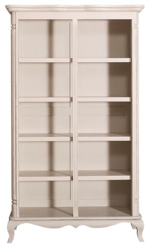 Casa Padrino Landhausstil B�cherschrank Antik Hellgrau 112 x 49 x H. 190 cm - Wohnzimmerschrank im Shabby Chic Look