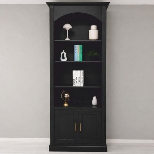 Casa Padrino Landhausstil B�cherschrank Schwarz 102 x H. 250 cm - Landhausstil M�bel