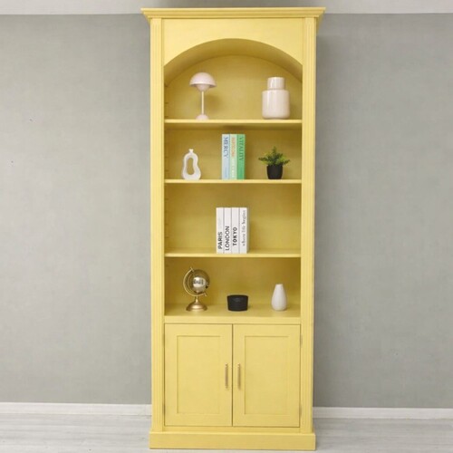 Casa Padrino Landhausstil B�cherschrank Gelb 102 x H. 250 cm - Landhausstil M�bel