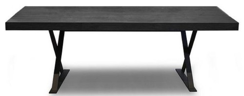 Casa Padrino Luxus Massivholz Esstisch Schwarz 180 x 100 x H. 76 cm - Massiver K�chentisch - Massivholz M�bel