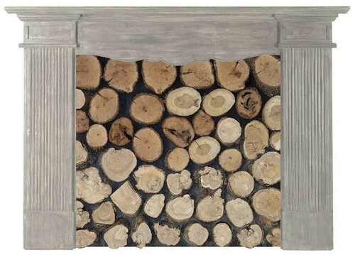 Casa Padrino Luxus Landhausstil Massivholz Kaminumrandung Grau - Landhausstil Wohnzimmer & Hotel M�bel - Luxus Qualit�t