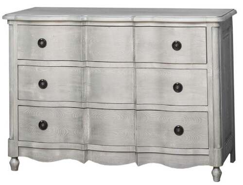 Casa Padrino Barock Landhaus Stil Kommode mit 3 Schubladen Grau / Schwarz 130 cm - Landhausstil M�bel