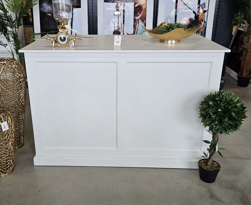 Casa Padrino Landhausstil Ladentheke Wei� 150 x 80 x H. 100 cm - Verkaufstresen mit Schubladen und F�chern