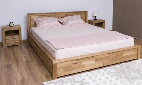 Casa Padrino Landhausstil Massivholz Schlafzimmer Set Naturfarben - 1 Doppelbett & 2 Nachttische - Landhausstil Schlafzimmer M�bel