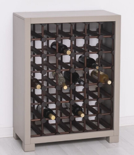 Casa Padrino Landhausstil Massivholz Weinschrank Grau / Dunkelbraun / Schwarz 68 x 35 x H. 68 cm - Massivholz Weinregal im Landhausstil - Massivholz Bar M�bel - Landhausstil Bar M�bel