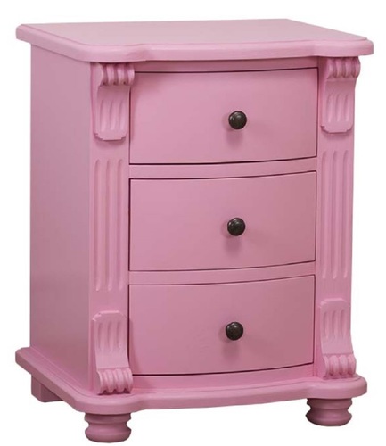 Casa Padrino Landhausstil Nachttisch mit 3 Schubladen Rosa 47 x 39 x H. 60 cm - Massivholz Nachtkommode - Nachtschrank - Landhausstil Schlafzimmerm�bel