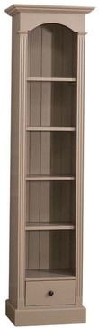 Casa Padrino Landhausstil Regalschrank Beige 50 x 33 x H. 190 cm - Massivholz Schrank mit 4 Regalen und Schublade - Landhausstil M�bel