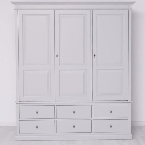 Casa Padrino Landhausstil Schlafzimmer Schrank Hellgrau 174 cm - Schlafzimmer M�bel