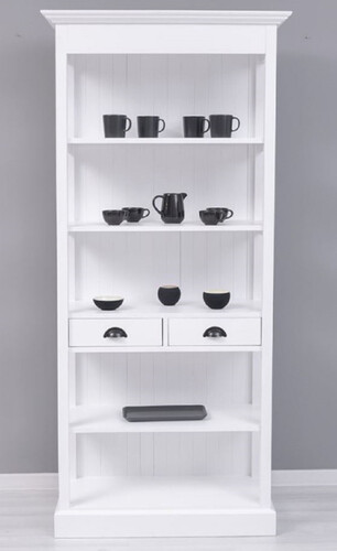 Casa Padrino Landhausstil Schrank Wei� 91 x 39 x H. 197 cm - Landhausstil Esszimmer Schrank - Massivholz M�bel - Landhausstil Shabby Chic M�bel