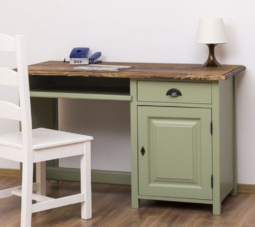 Casa Padrino Landhausstil Schreibtisch Gr�n / Dunkelbraun 130 x 60 x H. 78 cm - Massivholz Sekret�r im Landhausstil - B�ro M�bel - Massivholz M�bel - Landhausstil M�bel