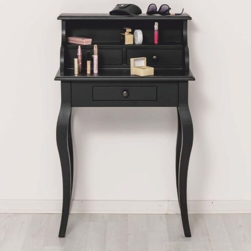 Casa Padrino Landhausstil Sekret�r Schwarz H. 103 cm - Massivholz Schreibtisch - Landhausstil M�bel