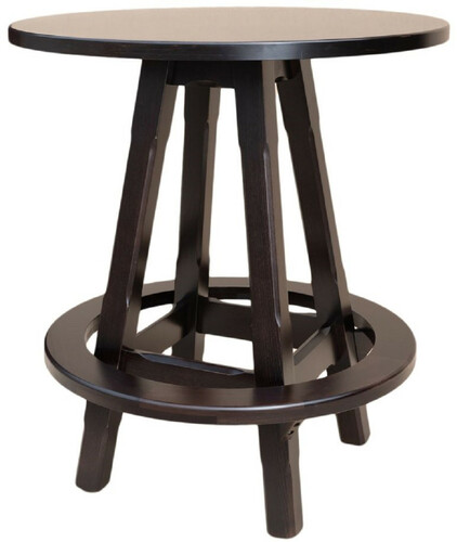 Casa Padrino Luxus Stehtisch mit Fu�st�tze Dunkelbraun  100 x H. 110 cm - Runder Massivholz Tisch - Runder Massivholz Bartisch - Massivholz M�bel - Bar M�bel - Gastronomie M�bel