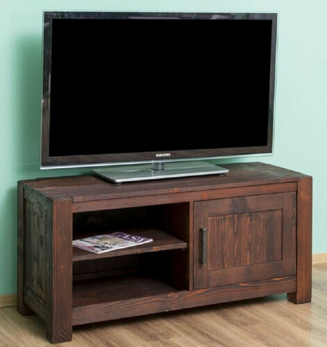 Casa Padrino Landhausstil TV Schrank Dunkelbraun 120 x 46 x H. 56 cm - Massivholz Sideboard - Landhausstil Wohnzimmer M�bel