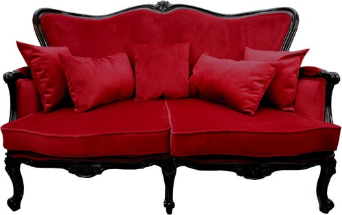 Casa Padrino Luxus  Barock Sofa Bordeaux / Schwarz  - Luxus Barock M�bel - Made in France - Hotel Restaurant M�bel - Luxury Collection