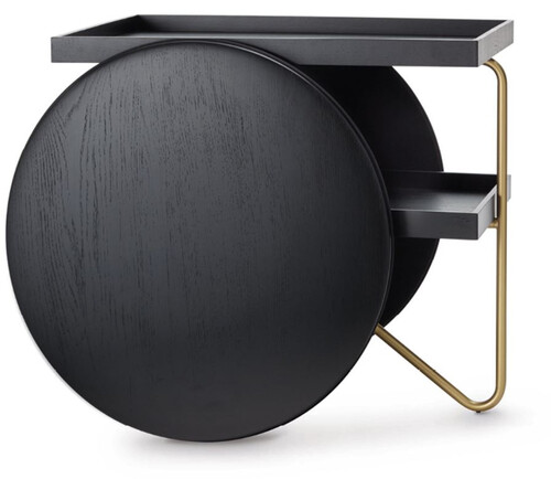 Casa Padrino Luxus Beistelltisch mit R�dern Schwarz / Gold - Made in Italy