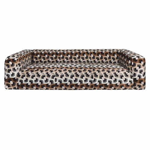 Casa Padrino Luxus 3er Sofa Braun / Wei� / Schwarz 252 cm - Wohnzimmer & Hotel M�bel