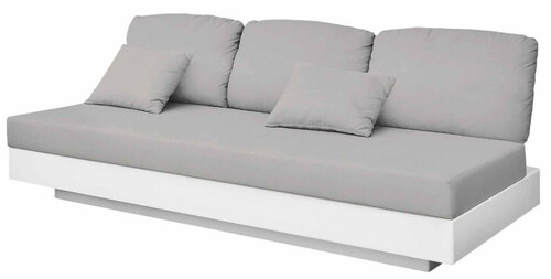 Casa Padrino Luxus 3er Gartensofa Grau / Matt Wei� 210 x 90 x H. 70 cm - Wetterbest�ndiges Garten Terrassen Sofa - Hotel M�bel - Luxus Qualit�t