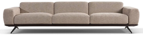 Casa Padrino Luxus Sofa Beige / Dunkelbraun 320 x 100 x H. 70 cm - Wohnzimmer Sofa - Hotel Sofa - Wohnzimmer M�bel - Hotel M�bel - Luxus M�bel - Luxus Einrichtung - Wohnzimmer Einrichtung