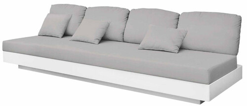 Casa Padrino Luxus 4er Gartensofa Grau / Matt Wei� 280 x 90 x H. 70 cm - Wetterbest�ndiges Garten Terrassen Sofa - Hotel M�bel - Luxus Qualit�t