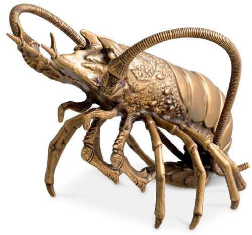 Casa Padrino Luxus Deko Figur Hummer Vintage Messing 24 cm
