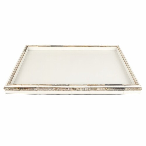 Casa Padrino Luxus Serviertablett Wei� / Bunt 60 cm - Gastronomie Accessoires