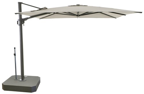 Casa Padrino Luxus Ampelschirm Anthrazit / Grau - Runder Freiarm Sonnenschirm mit 360 Grad Drehfu� - Durchmesser 350 cm