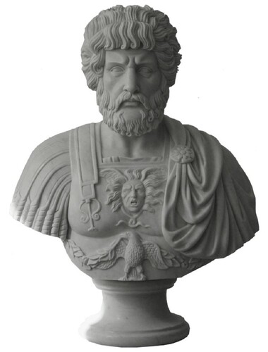 Casa Padrino Luxus Antik Stil Marmor B�ste R�mer Grau H. 80 cm