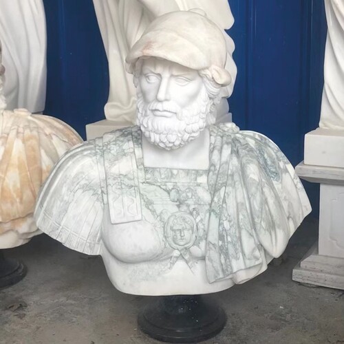 Casa Padrino Luxus Antik Stil Marmor B�ste R�mer Wei� / Gr�n / Schwarz - Garten Deko