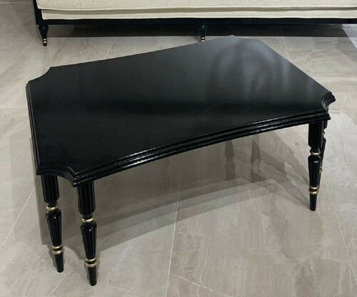 Casa Padrino Luxus Art Deco Couchtisch Schwarz / Gold - Rechteckiger Wohnzimmertisch - Wohnzimmer M�bel - Art Deco M�bel - Luxus M�bel - Luxus Einrichtung - Wohnzimmer Einrichtung