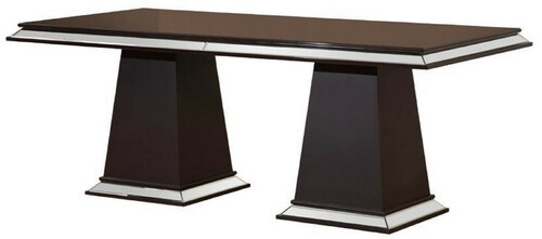 Casa Padrino Luxus Esstisch Dunkelbraun 200 x 100 x H. 79 cm - Verspiegelter Massivholz K�chentisch - Esszimmer M�bel - Luxus M�bel - Luxus Einrichtung