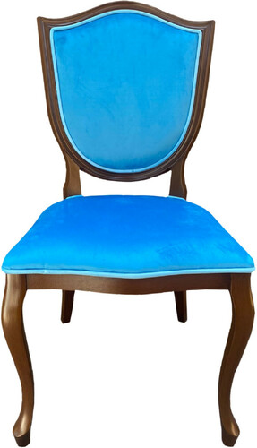 Casa Padrino Luxus Art Deco Esszimmer Stuhl Blau / Braun - Art Deco Massivholz Stuhl - Art Deco Esszimmerm�bel - Art Deco M�bel - Art Deco Einrichtung - Luxus M�bel im Art Deco Stil