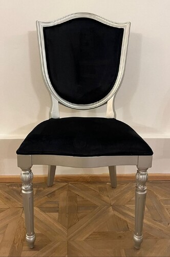 Casa Padrino Art Deco Esszimmer Stuhl Schwarz / Silber - Art Deco Esszimmer M�bel