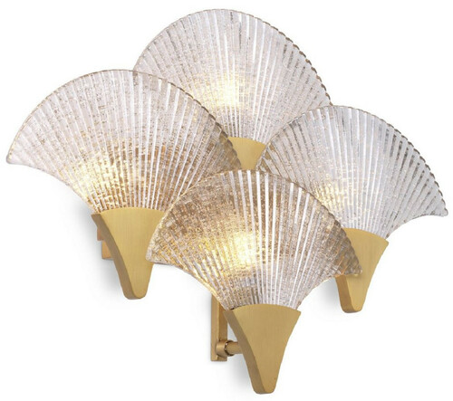 Casa Padrino Luxus LED Wandleuchte Antik Messingfarben / Grau 40 x 11 x H. 29,5 cm - Hotel & Restaurant Wandlampe - Luxus Kollektion