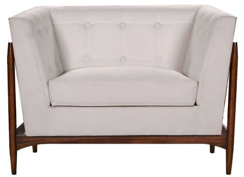 Casa Padrino Luxus Art Deco Lounge Salon Sessel Wei� / Dunkelbraun 113 x 78 x H. 83 cm - Art Deco Wohnzimmer M�bel - Luxus Qualit�t