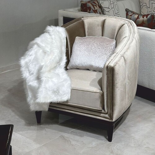 Casa Padrino Luxus Art Deco Samt Sessel Olivgr�n / Dunkelbraun - Wohnzimmer M�bel