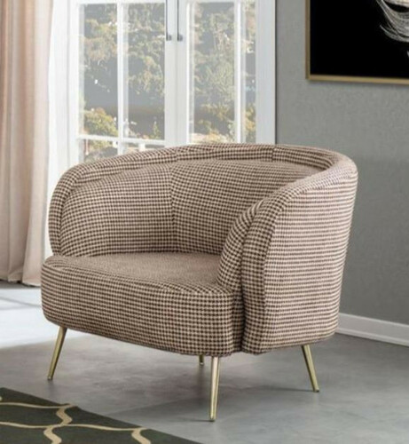 Casa Padrino Luxus Art Deco Wohnzimmer Sessel Braun / Grau / Gold 85 x 90 x H. 100 cm - Wohnzimmer M�bel - Art Deco M�bel