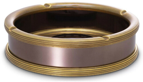Casa Padrino Luxus Aschenbecher Vintage Messing / Bronze  18 x H. 5 cm - Runder Messing Aschenbecher - Deko Accessoires - Luxus Qualit�t