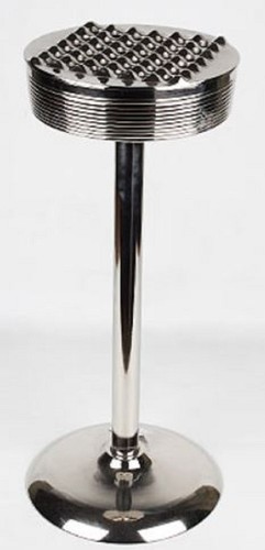 Casa Padrino Aschenbecher Silber  27 x H. 62 cm - Runder Aluminium Aschenbecher mit St�nder - Deko Accessoires