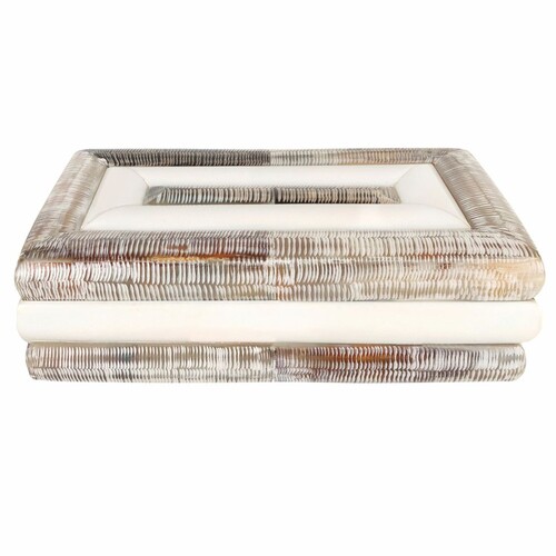 Casa Padrino Luxus Aufbewahrungsbox Bunt / Wei� / Schwarz 24,5 cm - Luxus Accessoires