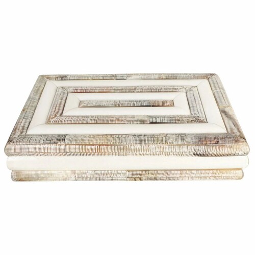Casa Padrino Luxus Aufbewahrungsbox Bunt / Wei� / Schwarz 40 cm - Luxus Accessoires