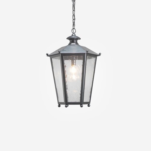 Casa Padrino Luxus Au�en H�ngeleuchte Laterne Schwarz  50 x H. 70 cm - Handgefertigte Laterne aus Glas in sechseckiger Form - Luxus Kollektion - Edel & Prunkvoll