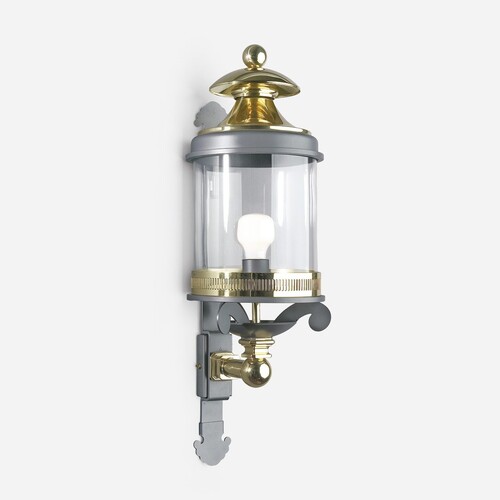 Casa Padrino Luxus Au�en Laterne Grau  22 x H. 68 cm - Handgefertigte Laterne aus Schmiedeeisen - Luxus Kollektion - Edel & Prunkvoll