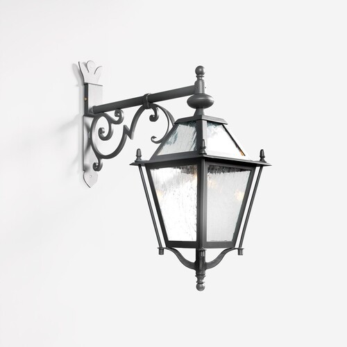 Casa Padrino Luxus Au�en Laterne Grau B. 29 x H. 54 cm - Handgefertigte Laterne aus Schmiedeeisen - Luxus Kollektion - Edel & Prunkvoll
