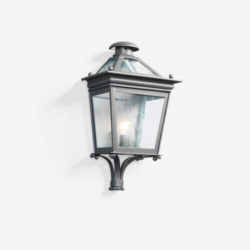 Casa Padrino Luxus Au�en Laterne Grau B. 31 x H. 58 cm - Handgefertigte Laterne aus Schmiedeeisen - Luxus Kollektion - Edel & Prunkvoll