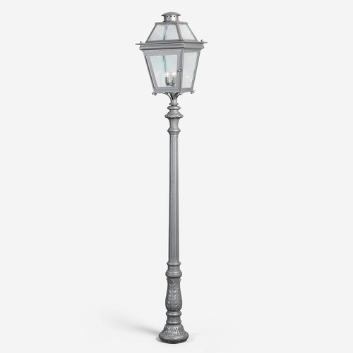 Casa Padrino Luxus Au�en Laterne Grau H. 58 cm - Handgefertigte Laterne aus Schmiedeeisen - Luxus Kollektion - Edel & Prunkvoll