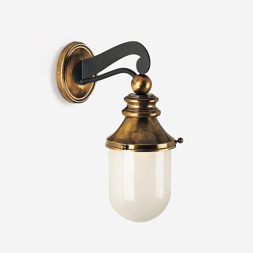 Casa Padrino Luxus Au�en Laterne Messing Poliert  15 x H. 31 cm - Handgefertigte Laterne aus Schmiedeeisen - Luxus Kollektion - Edel & Prunkvoll